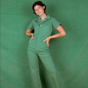 Seafoam green big bud press jumpsuit